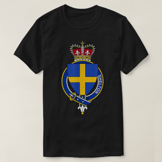 Shelton Coat of Arms Family Crest T-shirt (Design voorkant)