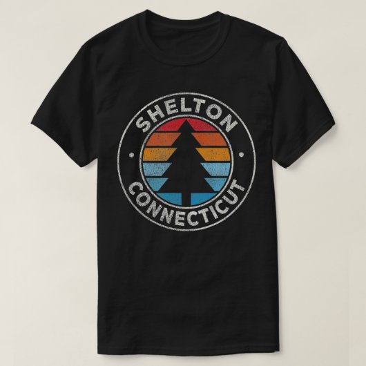 Shelton Connecticut CT  Grafisch Retro 70s T-shirt (Design voorkant)