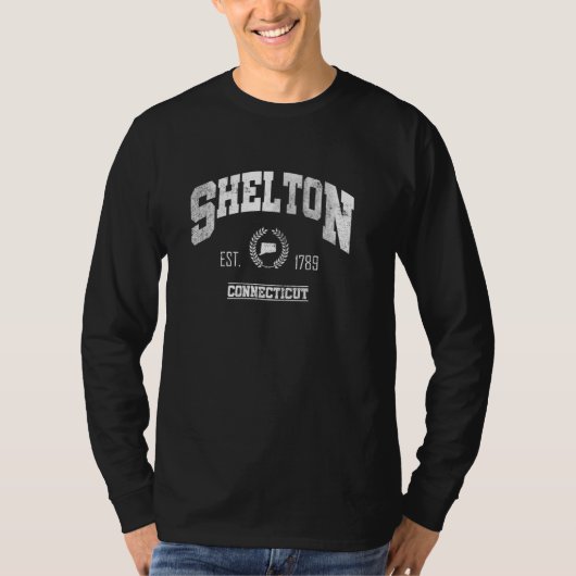 Shelton CT Connecticut Throwback T-shirt (Voorkant)