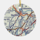 Shelton CT Map Keramisch Ornament (Voorkant)