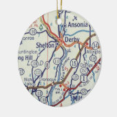 Shelton CT  Map Keramisch Ornament (Links)