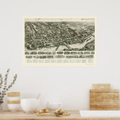 Shelton, CT Panorama Kaart - 1919 Poster (Keuken)