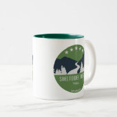 Sheltowee Trace Trail Kentucky Tennessee Tweekleurige Koffiemok (Voorkant rechts)