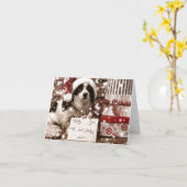 SHELTY ZWART WIT KERSTKAART KAART (Gele Bloem)