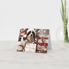 SHELTY ZWART WIT KERSTKAART KAART