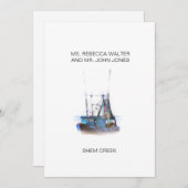 Shem Creek - Charleston Feestdagenkaart (Voorkant / Achterkant)