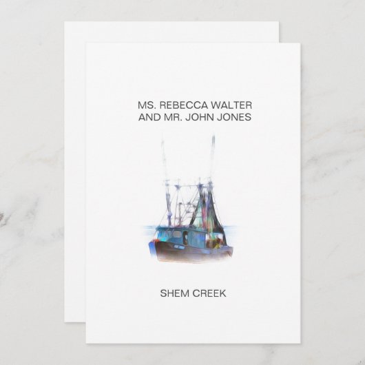 Shem Creek - Charleston Feestdagenkaart (Voorkant / Achterkant)