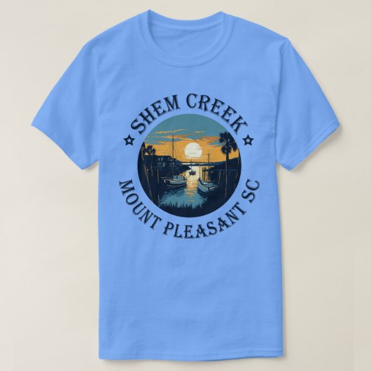 Shem Creek Sunset Mount Pleasant SC T-shirt (Design voorkant)