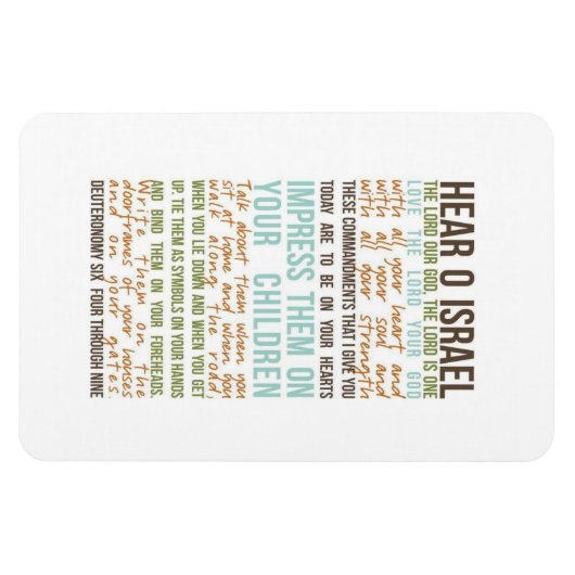 Shema gebed in engelse magneet (Horizontaal)