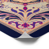 Shema Hebrew Pink Flourish Leaf Poster (Hoek)