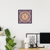 Shema Hebrew Pink Flourish Leaf Poster (Thuiskantoor)