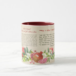 Shema Israel Hebreeuws & English Jewish Prayer Art Mok