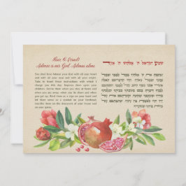 Shema Israel Hebreeuws & English Jewish Prayer Art Notitiekaartje