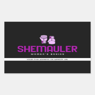 Shemauler Womens Boxing Pink Boxing Ghandschoenen Rechthoekige Sticker
