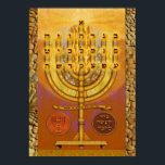 Shemen ha Tov Menorah Poster<br><div class="desc">Het binnengaan van de hemelzalen van de brievenmedaille op de Hebreeuwse letters is niet zozeer een menselijke activiteit als een bovennatuurlijke daad, waarbij we de barrières van ons natuurlijke bestaan afbreken en de goddelijke wereld bereiken. Elke brief is een kledingstuk dat ons ten goede komt, dus de energie die ze...</div>