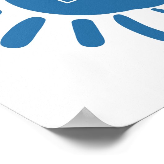 Shemesh - Blue Sun in Hebreeuws Poster (Hoek)