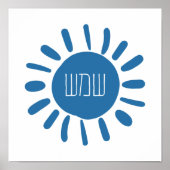 Shemesh - Blue Sun in Hebreeuws Poster (Voorkant)