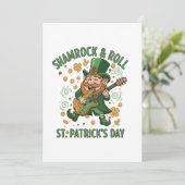 Shemrock & Roll Kabouter | Grappige St. Patrick's Feestdagenkaart (Staand voorkant)