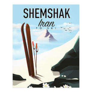 Shemshak Iran Ski poster. Foto Afdruk