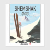 Shemshak Iran Ski poster. Sticker (Vel)