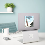 Shemshak Iran Ski poster. Sticker (Laptop op bureau)