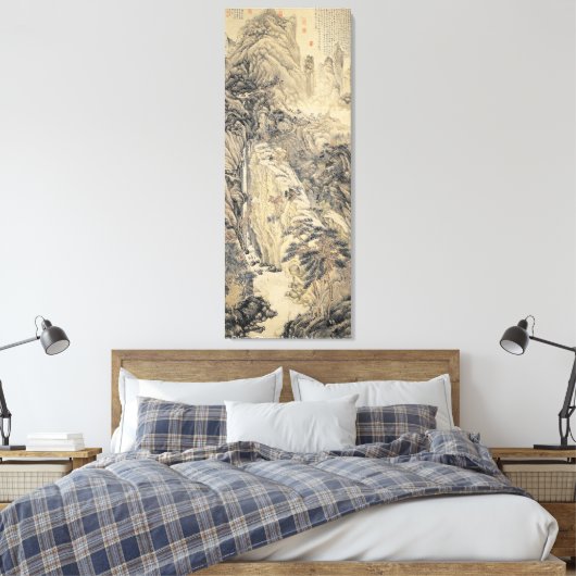 Shen Zhou / Lofty Mountain / Canvas Afdruk (Insitu (Slaapkamer))