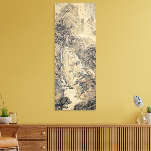 Shen Zhou / Lofty Mountain / Canvas Afdruk (Insitu (Woonkamer))