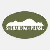 Shenandoah alsjeblieft ovale sticker (Voorkant)