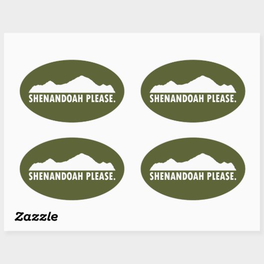 Shenandoah alsjeblieft ovale sticker (Vel)