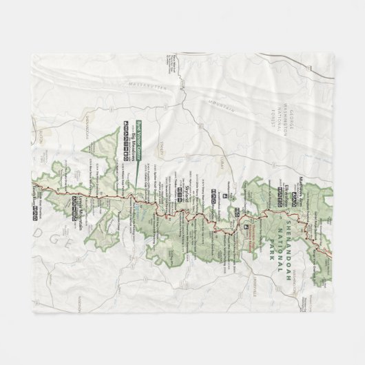 Shenandoah-kaartdeken Fleece Deken (Voorkant (Horizontaal))