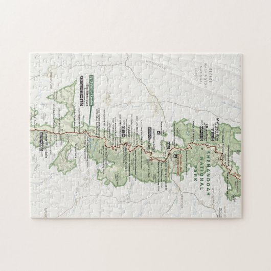 Shenandoah-kaartpuzzel Legpuzzel (Horizontaal)