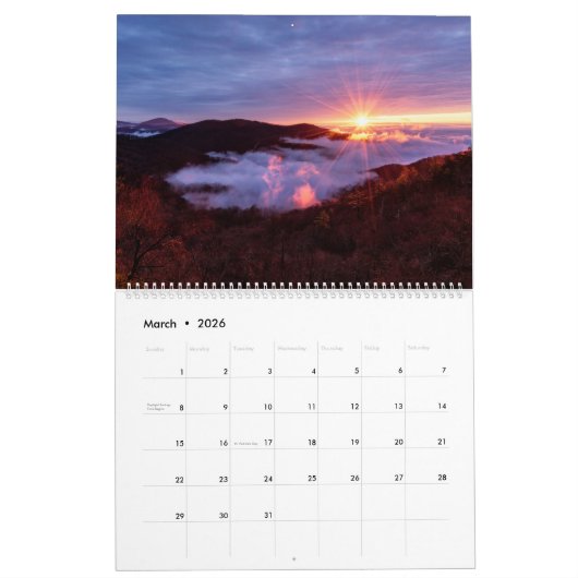 Shenandoah Kalender (Mar 2026)