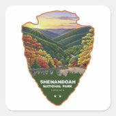 Shenandoah National Park Arrowhead Vierkante Sticker (Voorkant)