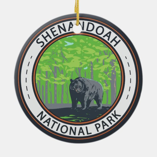Shenandoah National Park Black Beer Circle Keramisch Ornament (Achterkant)