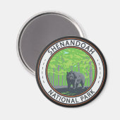 Shenandoah National Park Black Beer Circle Magneet (Voorkant / Achterkant)