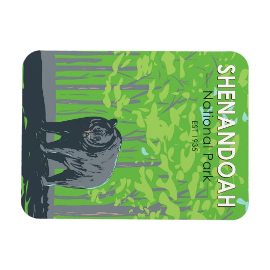 Shenandoah National Park Black Beer  Magneet (Horizontaal)