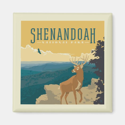 Shenandoah National Park | Deer Magneet (Voorkant)
