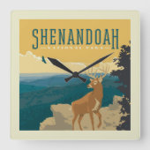 Shenandoah National Park | Deer Vierkante Klok (Voorkant)