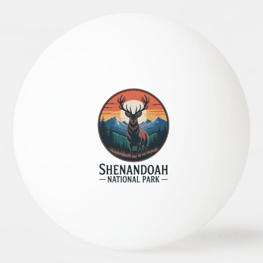 Shenandoah National Park herten embleem Pingpongbal (Voorkant)