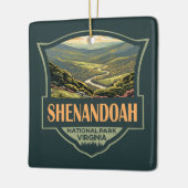 Shenandoah National Park Illustratie Reizen Retro Keramisch Ornament (Links)