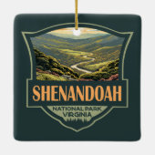 Shenandoah National Park Illustratie Reizen Retro Keramisch Ornament (Achterkant)