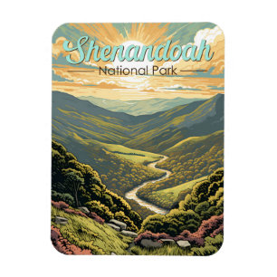 Shenandoah National Park Illustratie Reizen Retro Magneet