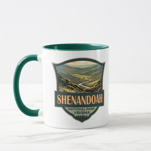 Shenandoah National Park Illustratie Reizen Retro Mok (Links)