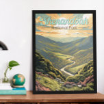 Shenandoah National Park Illustratie Reizen Retro Poster<br><div class="desc">Shenandoah-vectorkunstontwerp. De aandrijving van de Veldlijn stelt zijn lengte in werking,  en een groot netwerk van sporen omvat een sectie van het langeafstandsspoor Appalachian.</div>