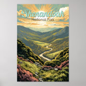 Shenandoah National Park Illustratie Reizen Retro Poster (Voorkant)