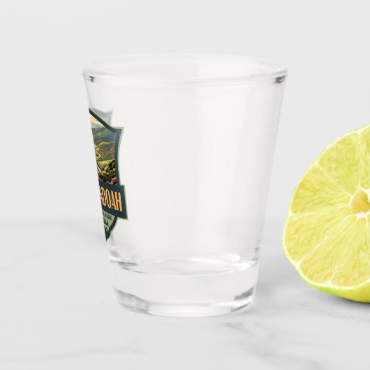 Shenandoah National Park Illustratie Reizen Retro Shot Glas (Rechts)