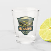 Shenandoah National Park Illustratie Reizen Retro Shot Glas (Voorkant)