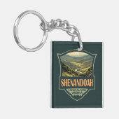 Shenandoah National Park Illustratie Reizen Retro Sleutelhanger (Voorkant Links)