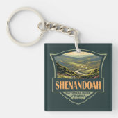 Shenandoah National Park Illustratie Reizen Retro Sleutelhanger (Voorkant)
