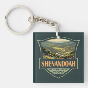 Shenandoah National Park Illustratie Reizen Retro Sleutelhanger